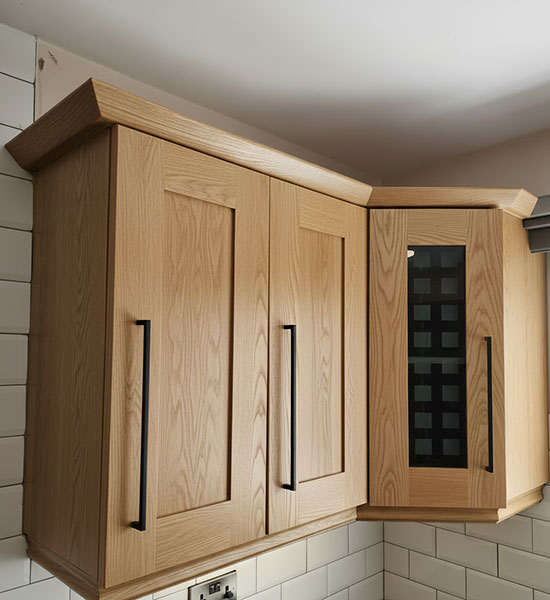 Dated-oak-kitchen-unit-before-Little-Greene-colour-match-transformationin-Limerick