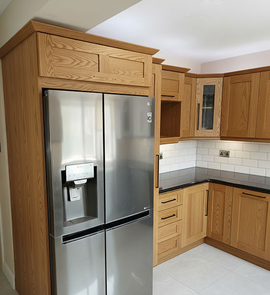 Oak-kitchen-cabinets-before-respray-in-Limerick-City-home