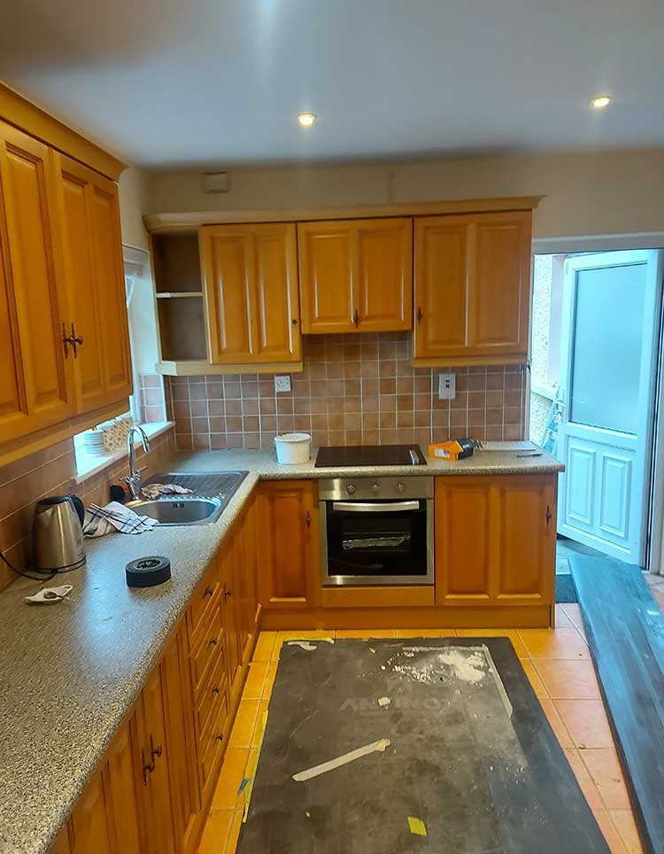 Kitchen Cabinets before Respray